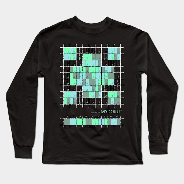 Mydoku_W001_V001_006_F&B: Sudoku, Sudoku coloring, logic, logic puzzle, holiday puzzle, fun, away from screen Long Sleeve T-Shirt by Mydoku